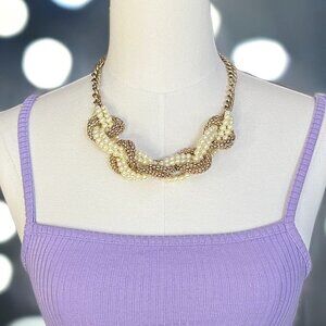 Vintage Necklace Braided Chains Gold Glam